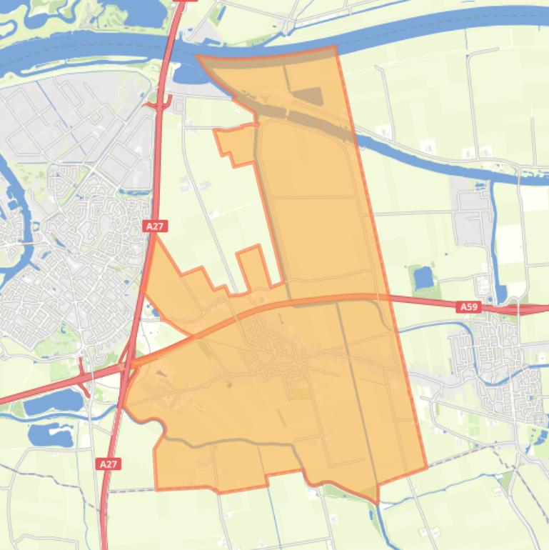 Kaart van de woonplaats Raamsdonk.