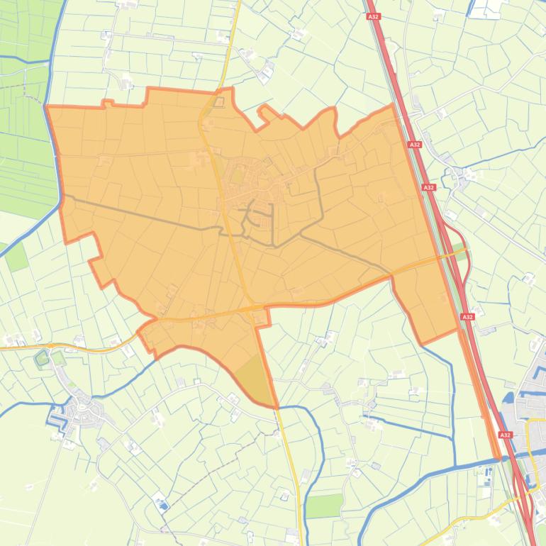 Kaart van de woonplaats Reduzum.