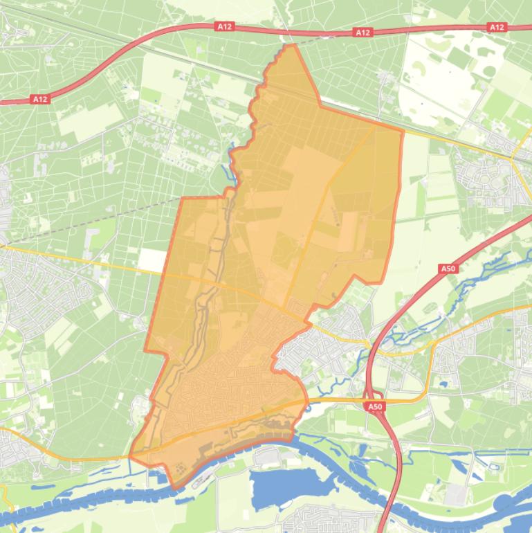 Kaart van de woonplaats Renkum.