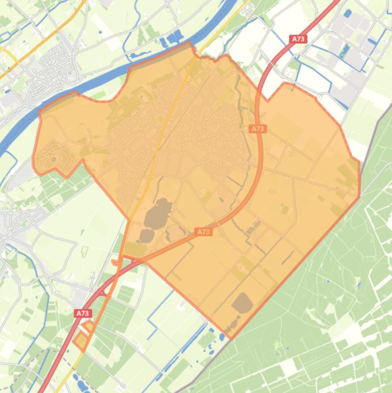 Kaart van de woonplaats Reuver.