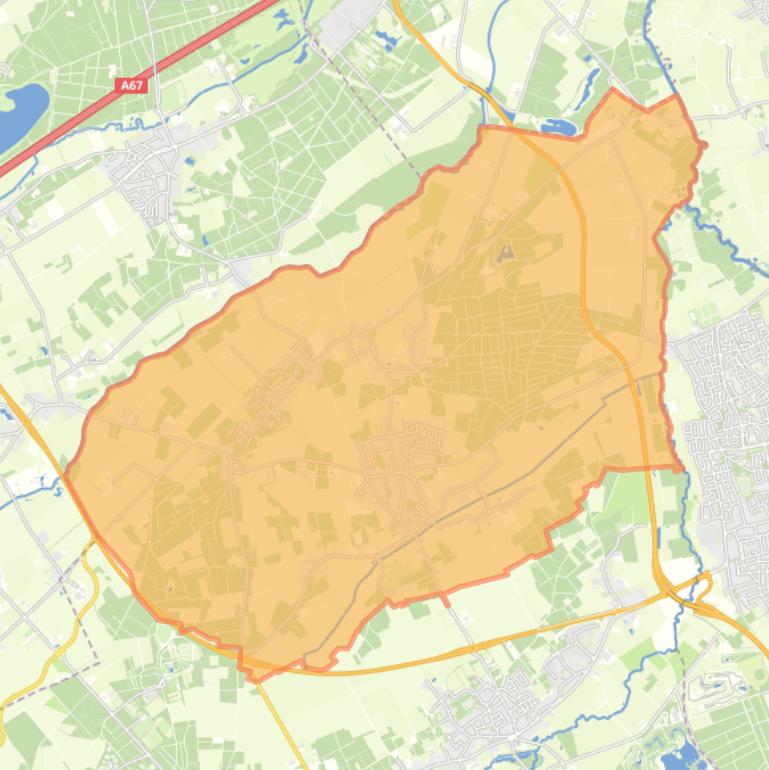 Kaart van de woonplaats Riethoven.