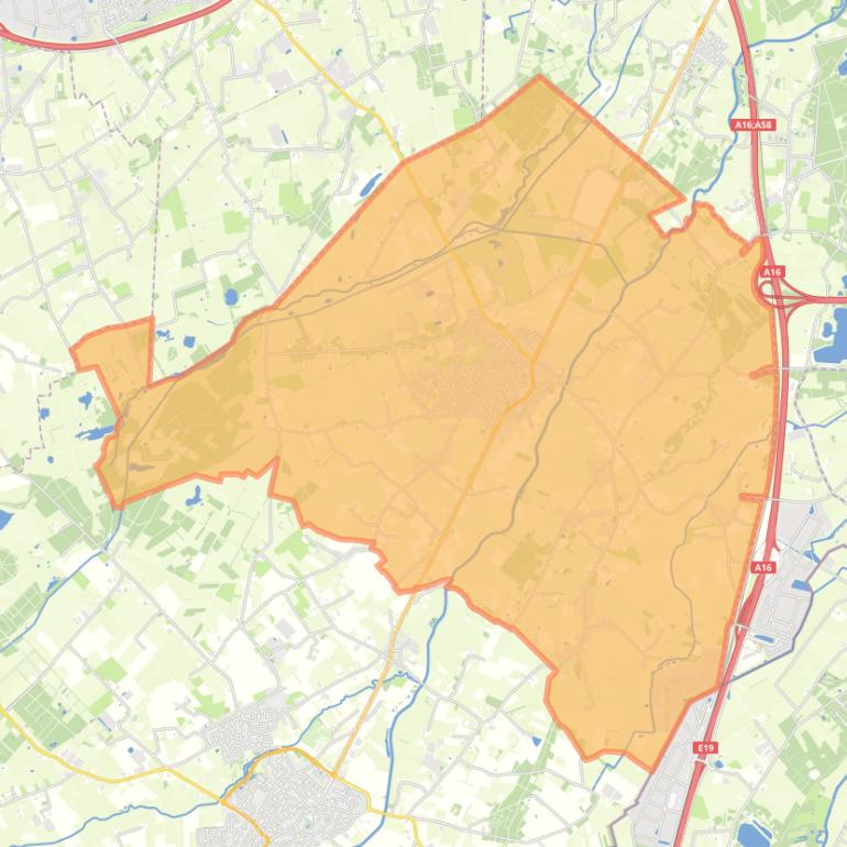 Kaart van de woonplaats Rijsbergen.