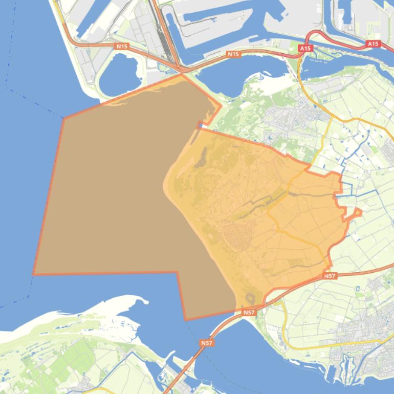 Kaart van de woonplaats Rockanje.