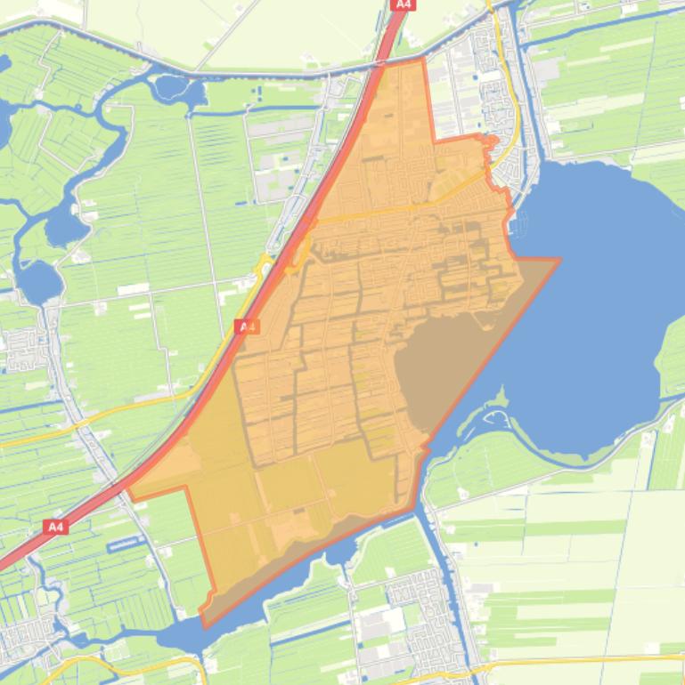 Kaart van de woonplaats Roelofarendsveen.