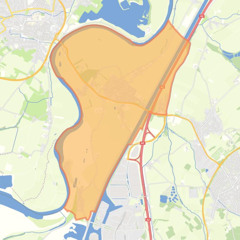 Kaart van de woonplaats Roosteren.