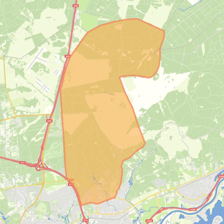 Kaart van de woonplaats Rozendaal.