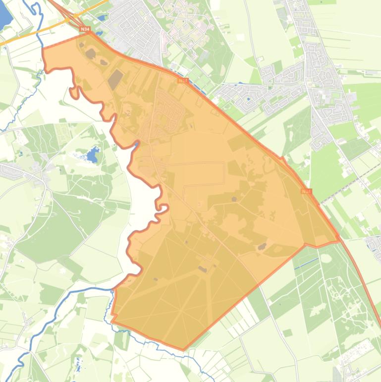 Kaart van de woonplaats Schipborg.