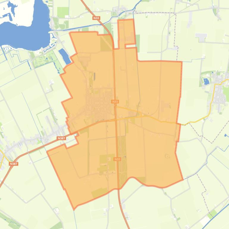 Kaart van de woonplaats Siddeburen.