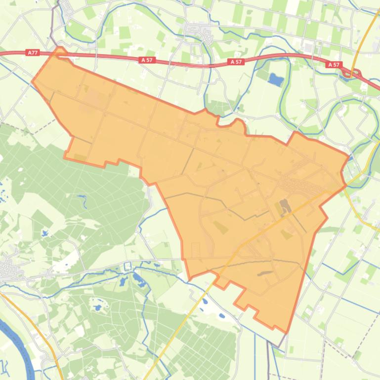 Kaart van de woonplaats Siebengewald.