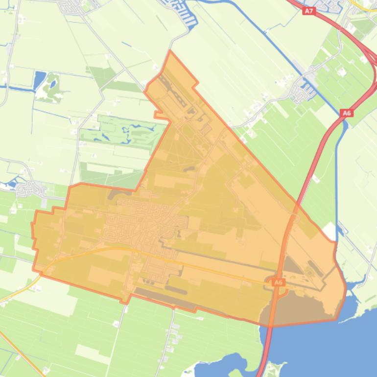 Kaart van de woonplaats Sint Nicolaasga.