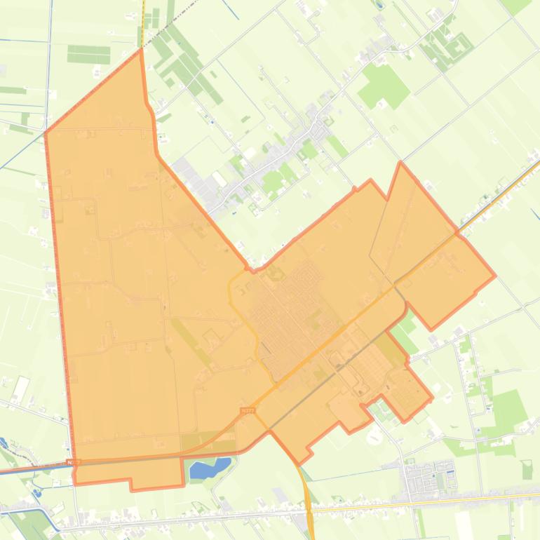 Kaart van de woonplaats Slagharen.