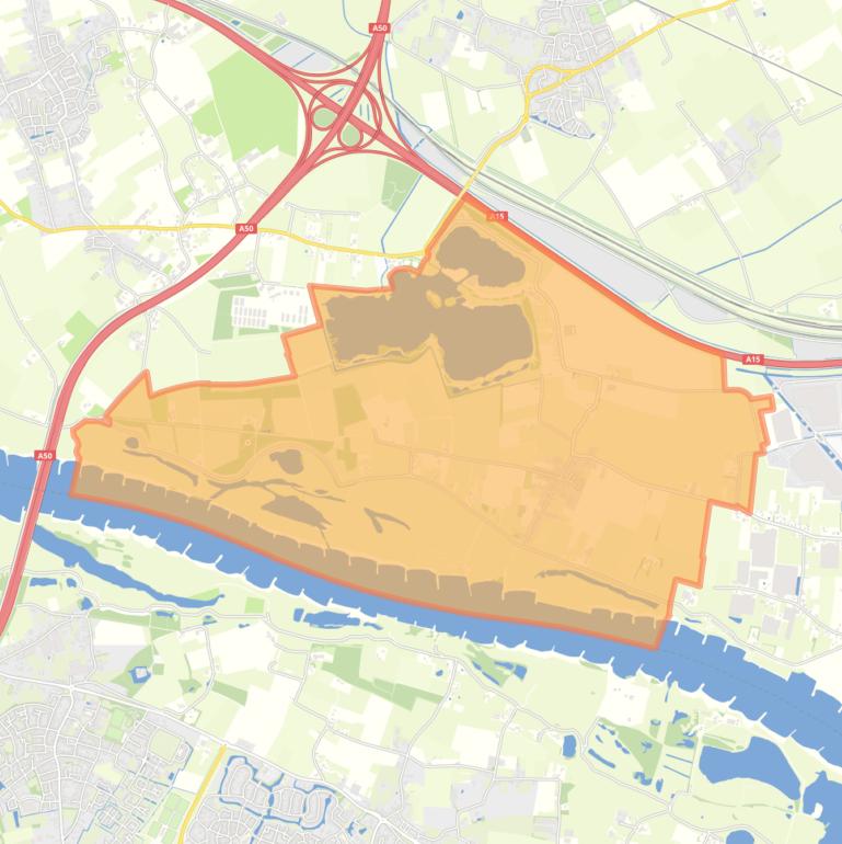 Kaart van de woonplaats Slijk-Ewijk.