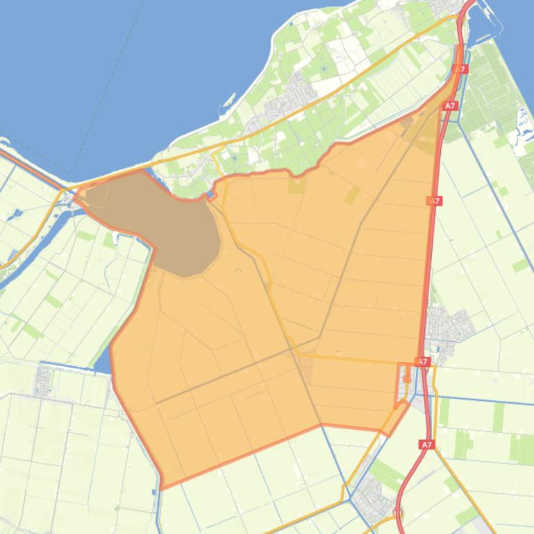 Kaart van de woonplaats Slootdorp.