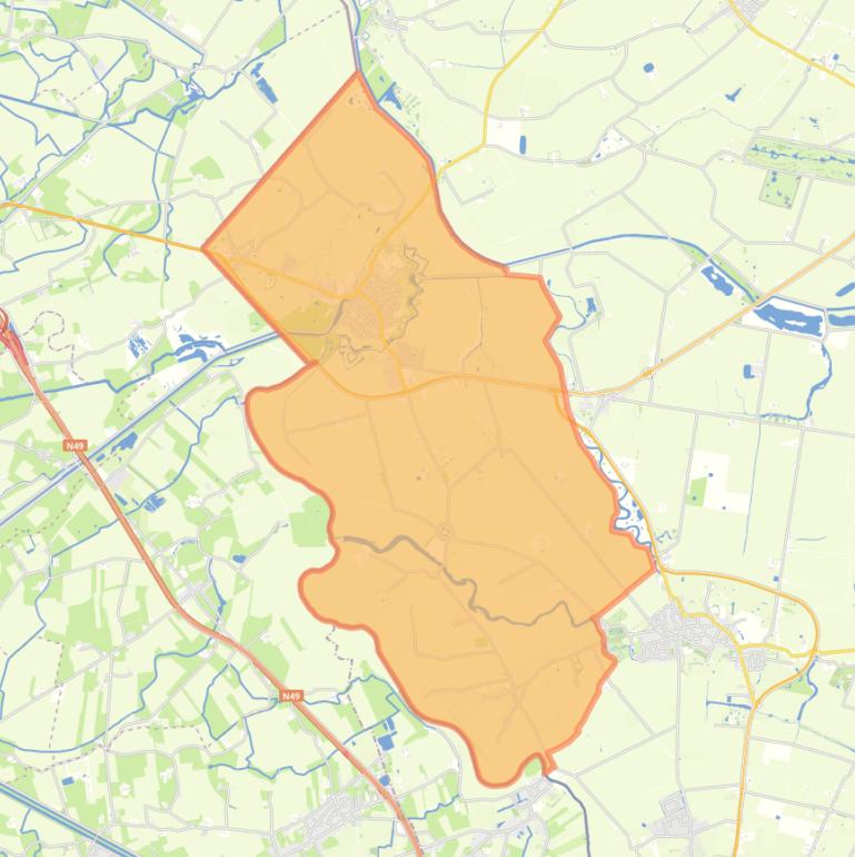 Kaart van de woonplaats Sluis.