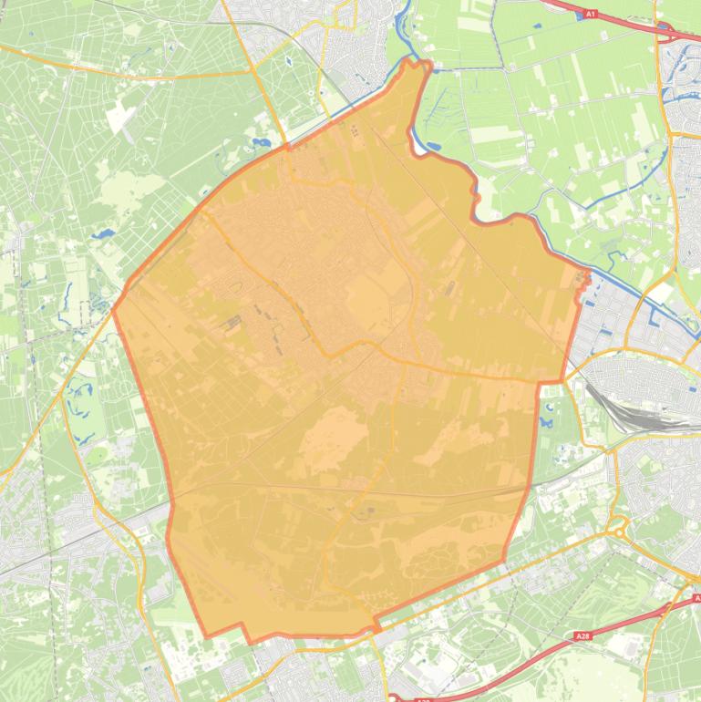 Kaart van de woonplaats Soest.