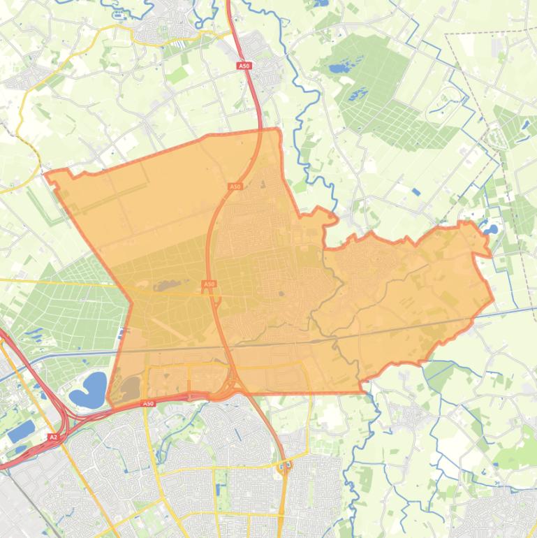 Kaart van de woonplaats Son en Breugel.