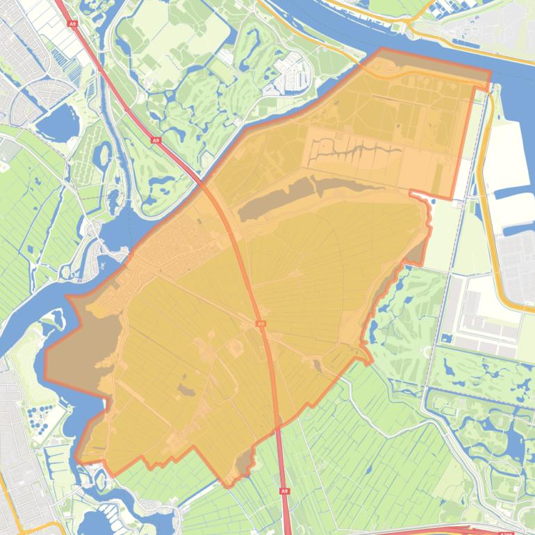 Kaart van de woonplaats Spaarndam.