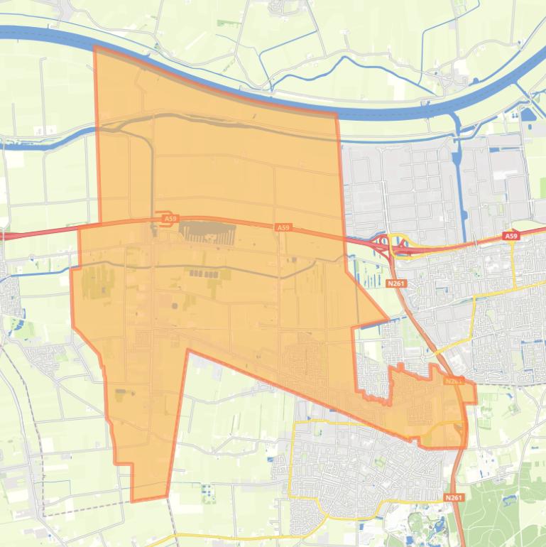 Kaart van de woonplaats Sprang-Capelle.