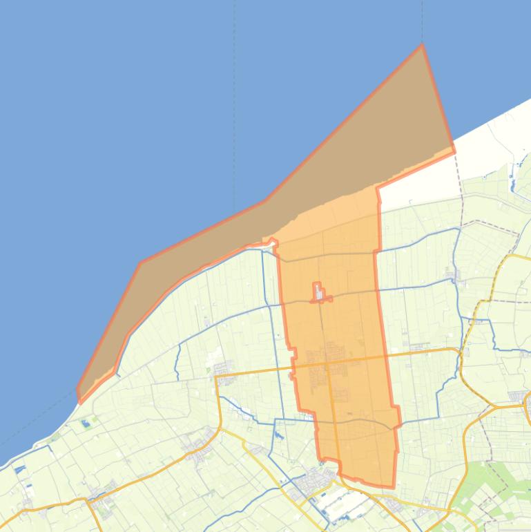 Kaart van de woonplaats St.-Annaparochie.