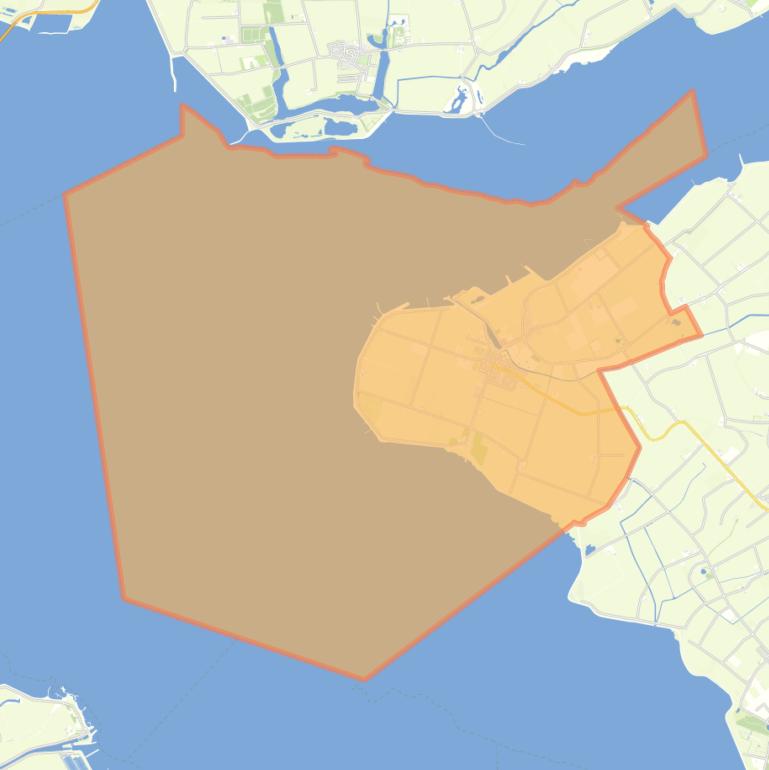 Kaart van de woonplaats Stavenisse.