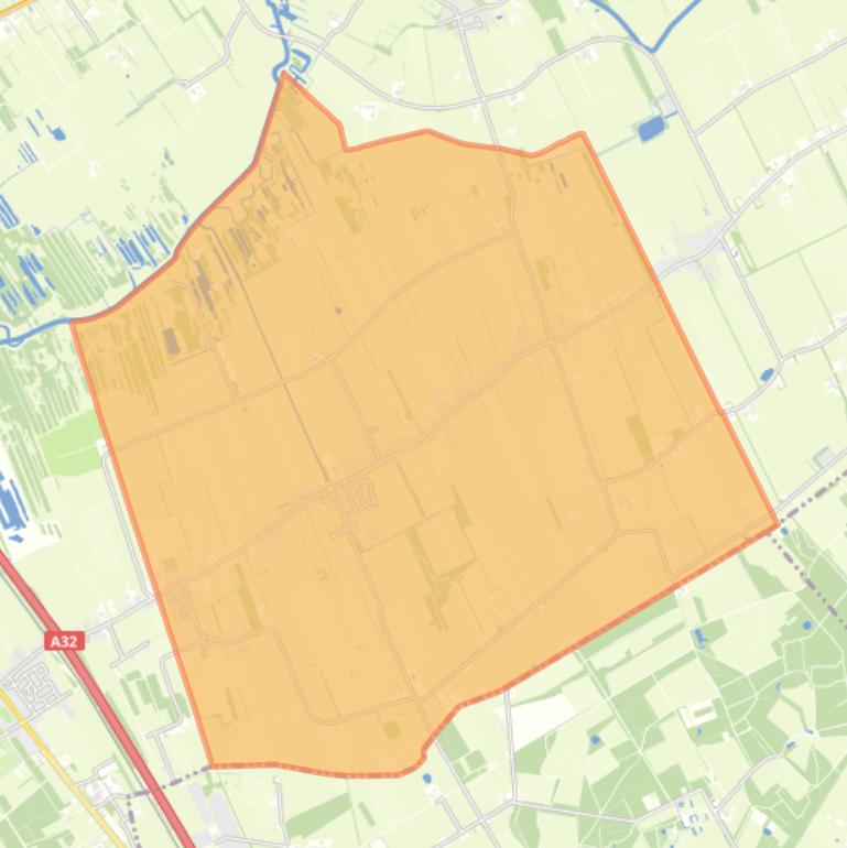 Kaart van de woonplaats Steggerda.