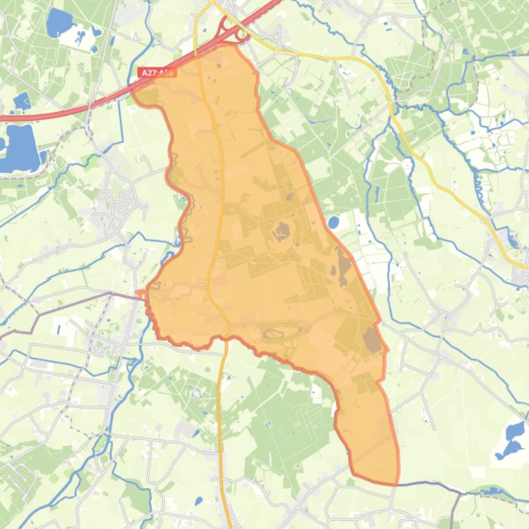 Kaart van de woonplaats Strijbeek.