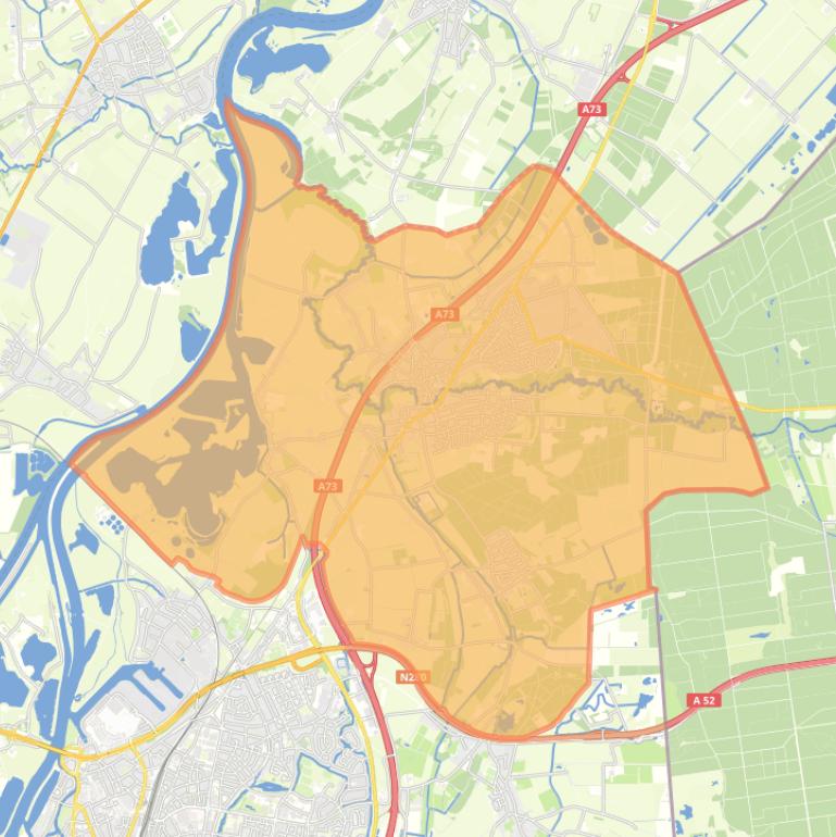 Kaart van de woonplaats Swalmen.