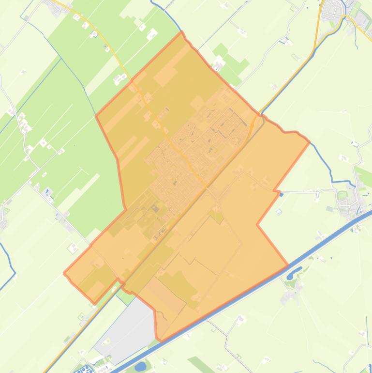 Kaart van de woonplaats Ten Boer.