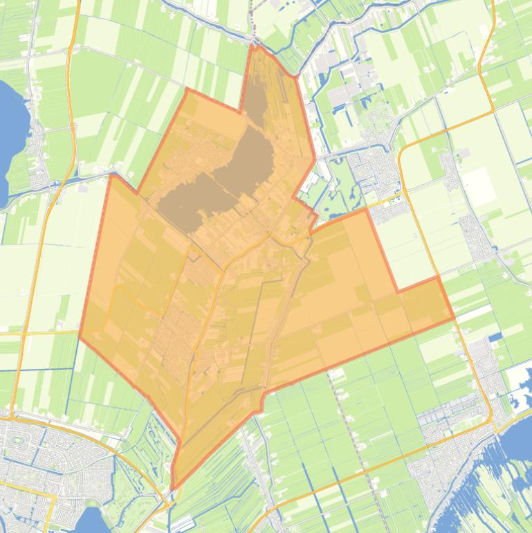 Kaart van de woonplaats Ter Aar.