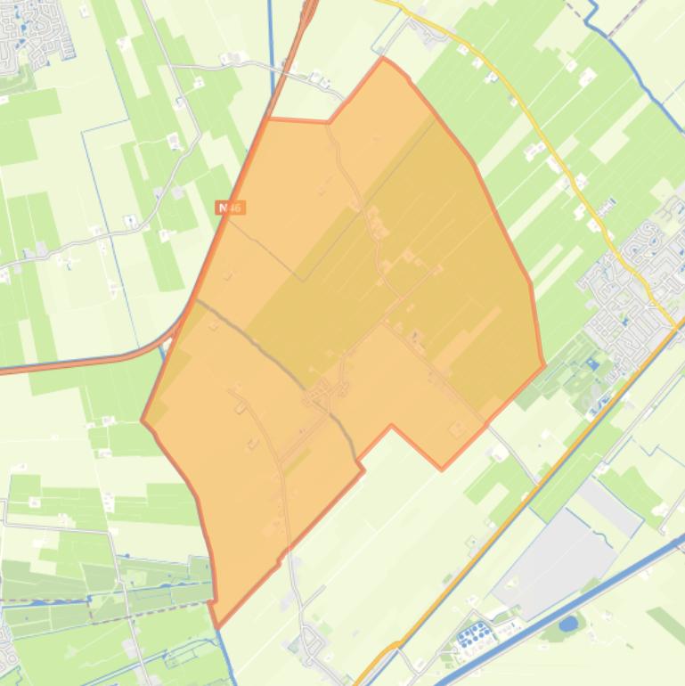 Kaart van de woonplaats Thesinge.