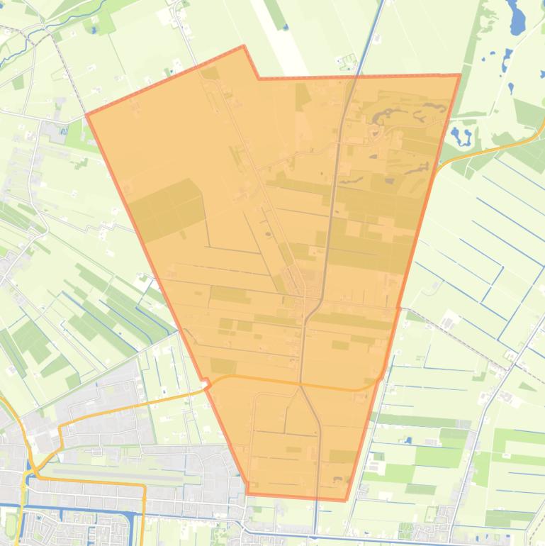 Kaart van de woonplaats Tiendeveen.