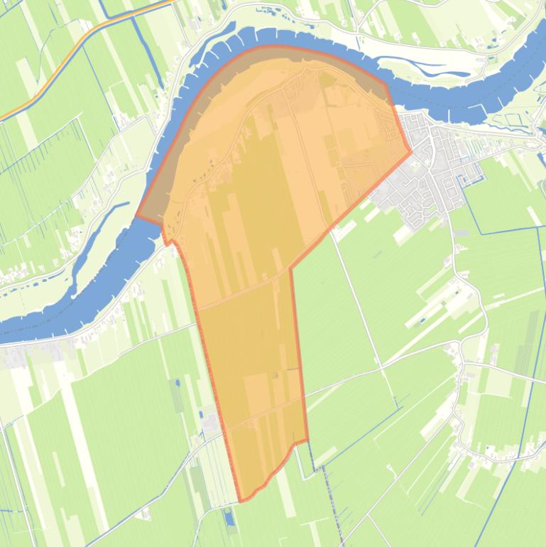 Kaart van de woonplaats Tienhoven aan de Lek.