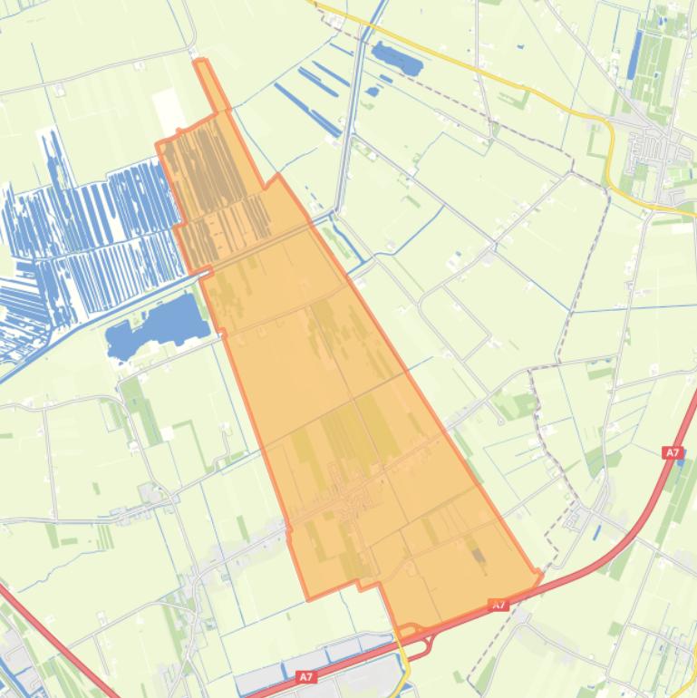 Kaart van de woonplaats Tjalleberd.