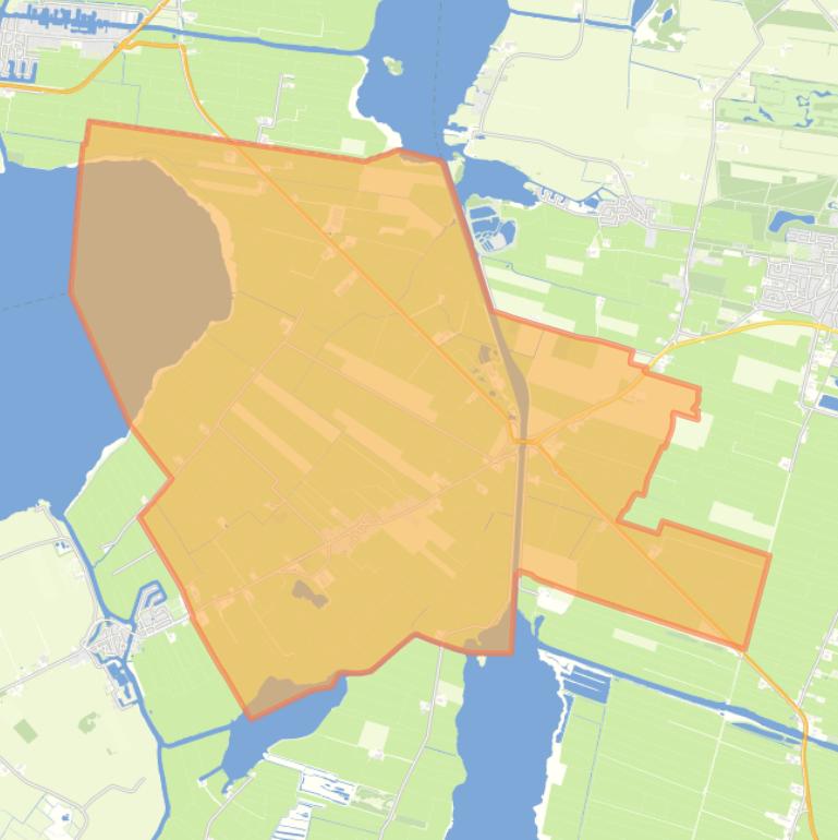 Kaart van de woonplaats Tjerkgaast.