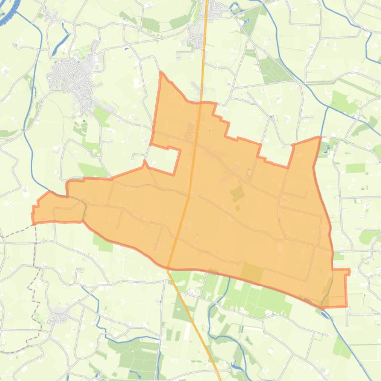 Kaart van de woonplaats Toldijk.