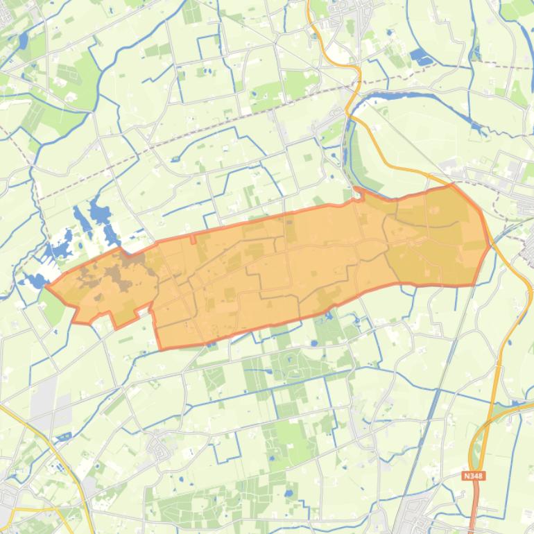 Kaart van de woonplaats Tonden.