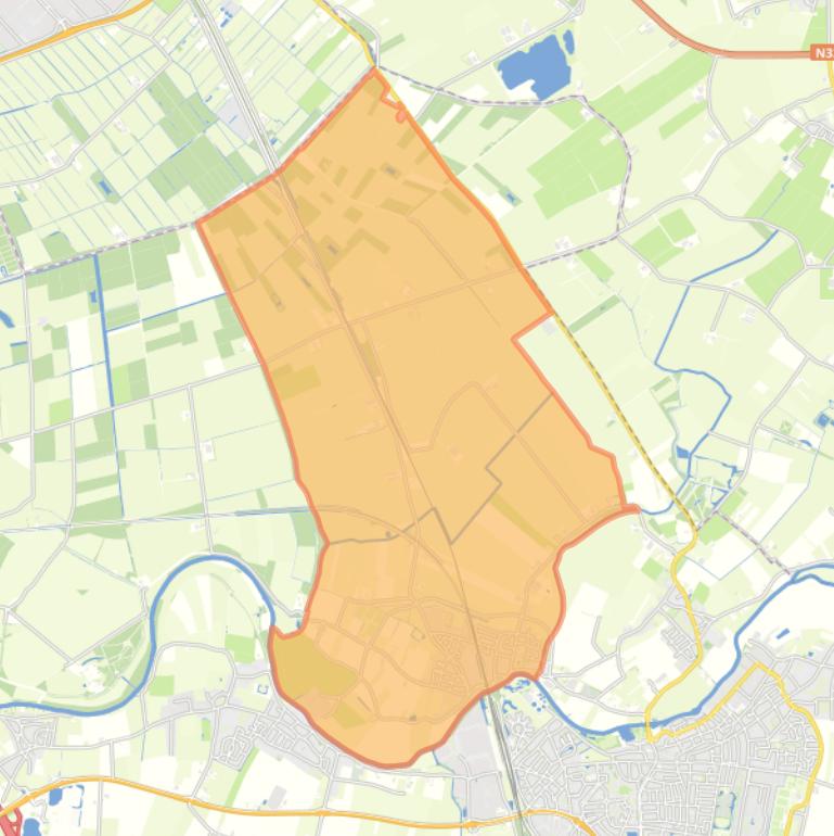 Kaart van de woonplaats Tricht.