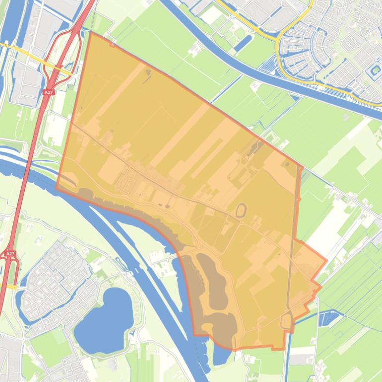 Kaart van de woonplaats Tull en ’t Waal.