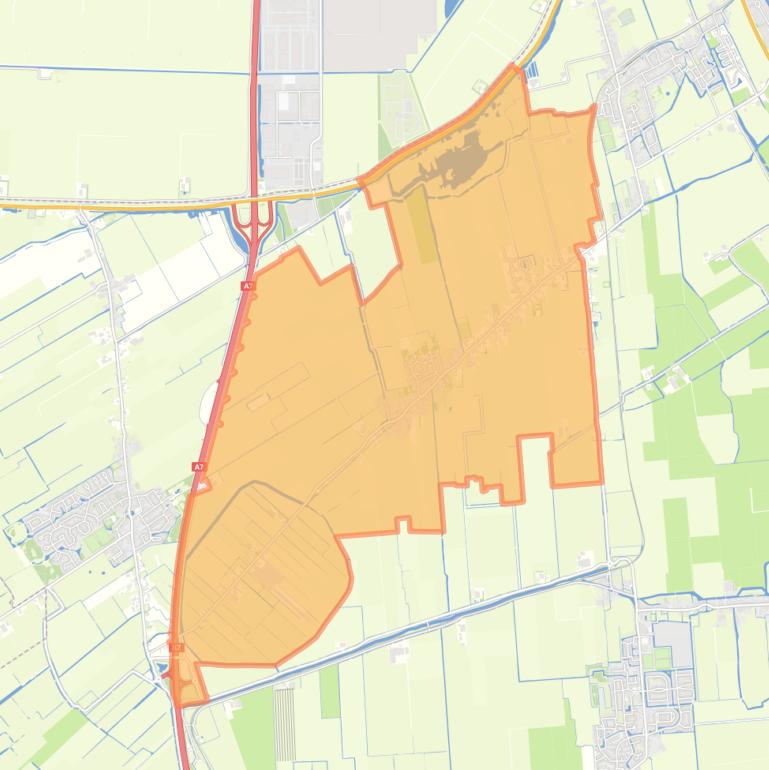 Kaart van de woonplaats Twisk.