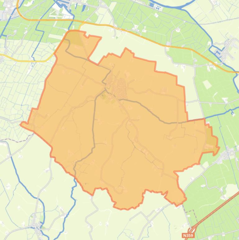 Kaart van de woonplaats Tzum.