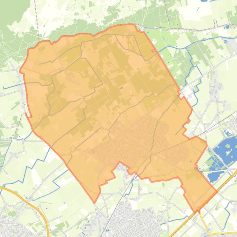 Kaart van de woonplaats Udenhout.