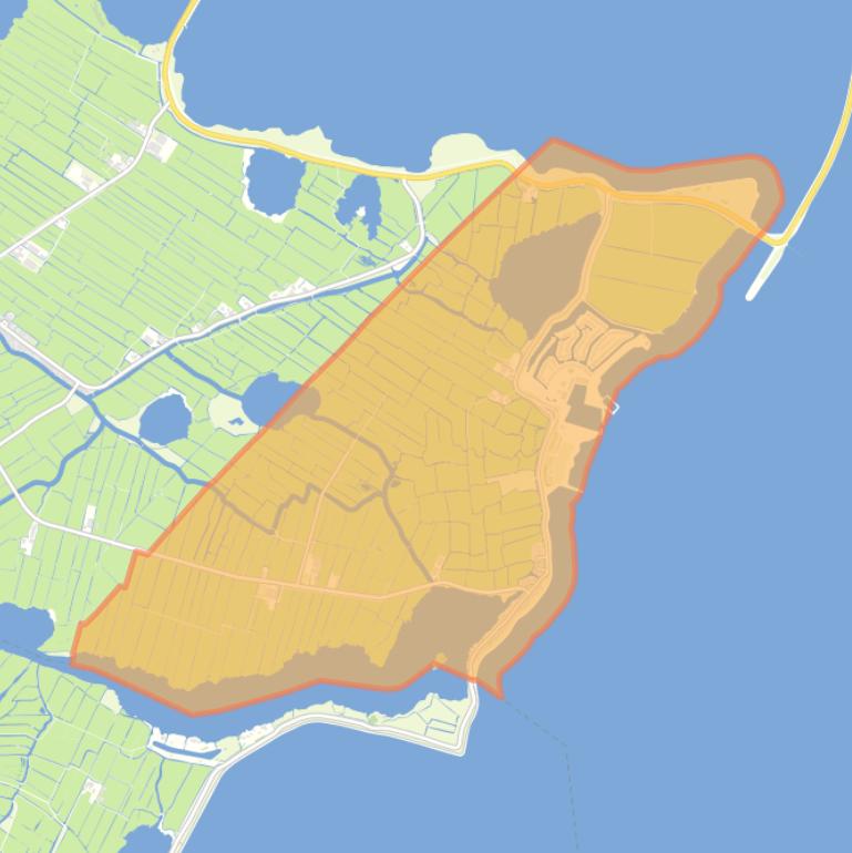 Kaart van de woonplaats Uitdam.