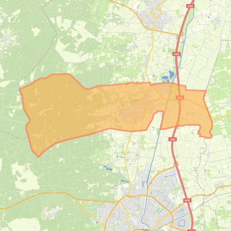 Kaart van de woonplaats Vaassen.