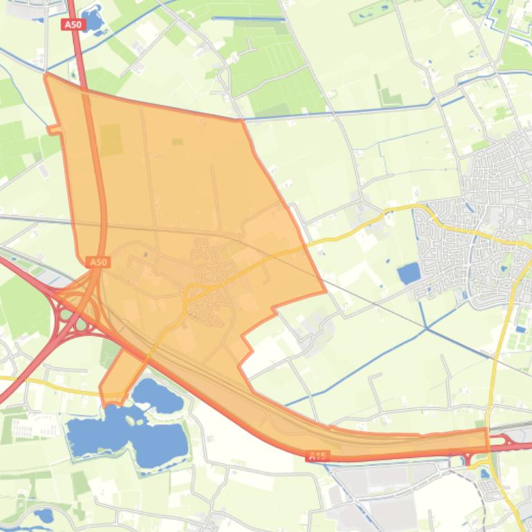 Kaart van de woonplaats Valburg.