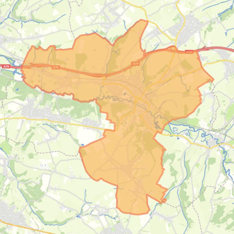 Kaart van de woonplaats Valkenburg.