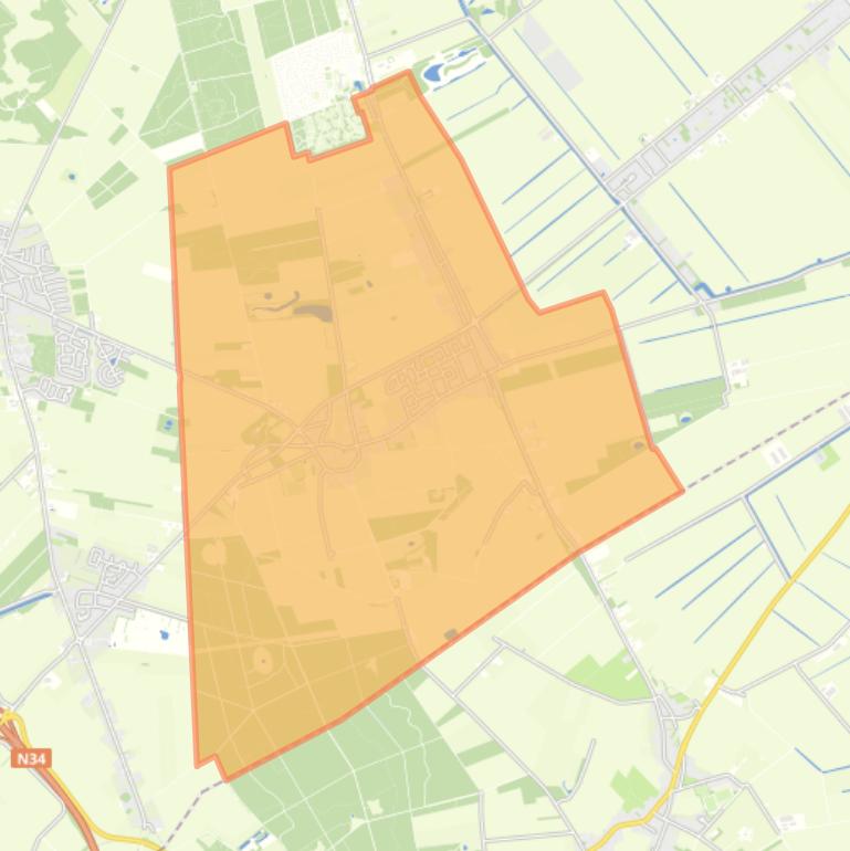 Kaart van de woonplaats Valthe.