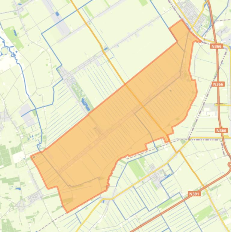 Kaart van de woonplaats Valthermond.