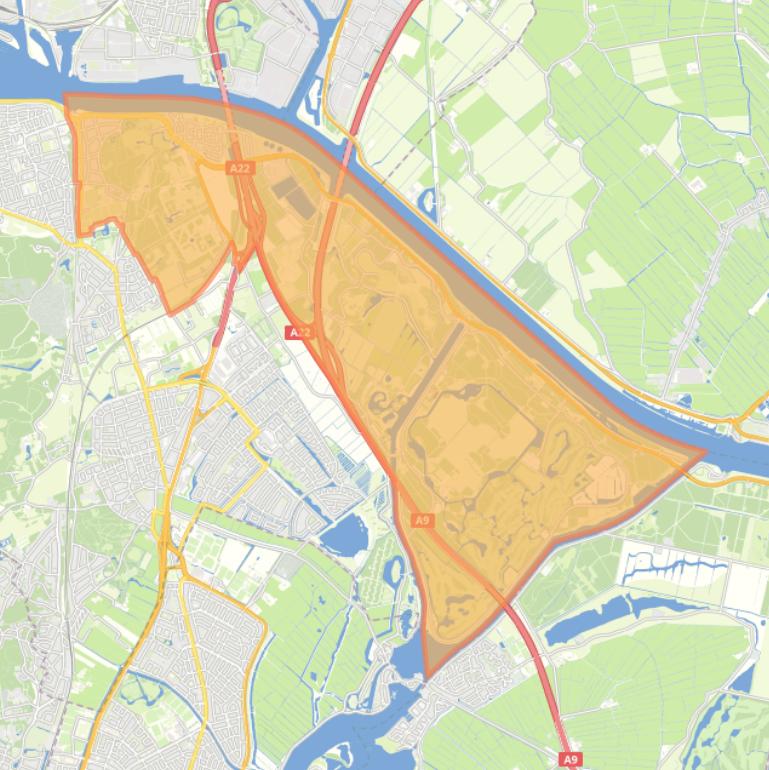 Kaart van de woonplaats Velsen-Zuid.