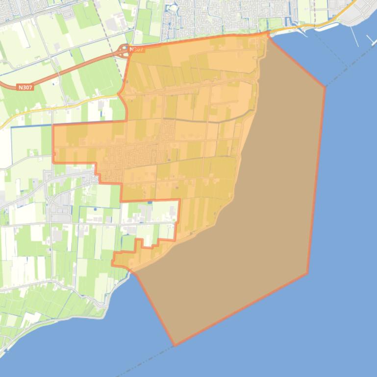 Kaart van de woonplaats Venhuizen.