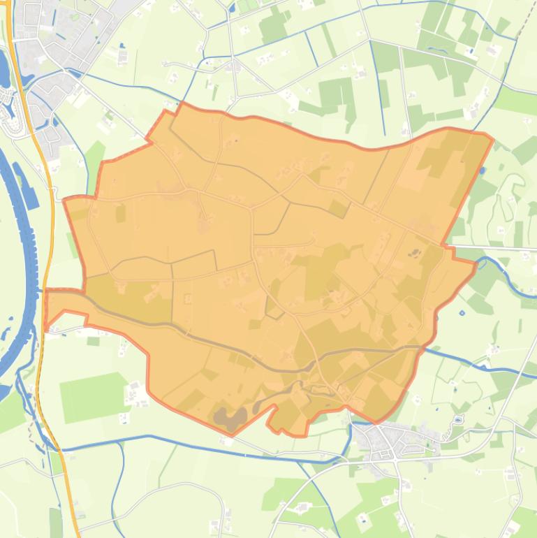 Kaart van de woonplaats Vierakker.